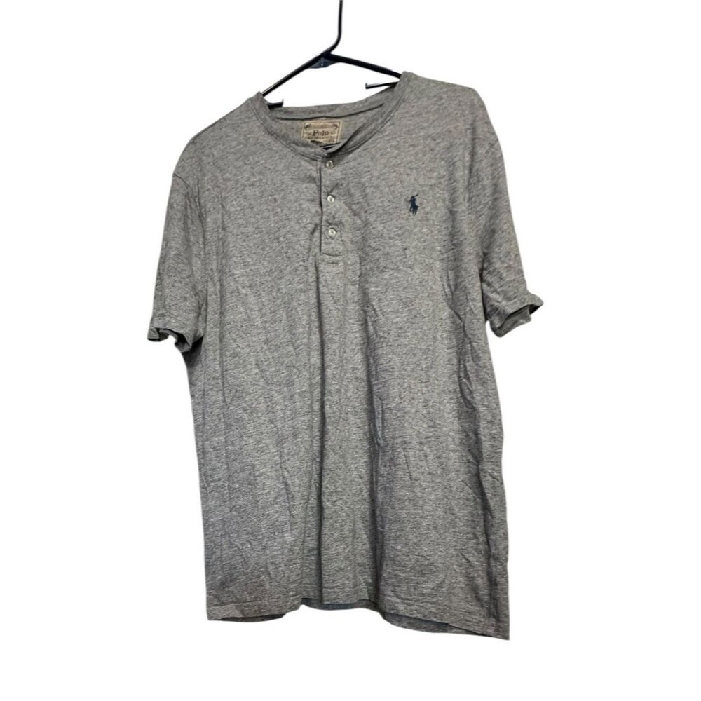 Polo Ralph Lauren 1/4 Button Shirt Men’s Sz XL Gray Featherweight Mesh Cotton